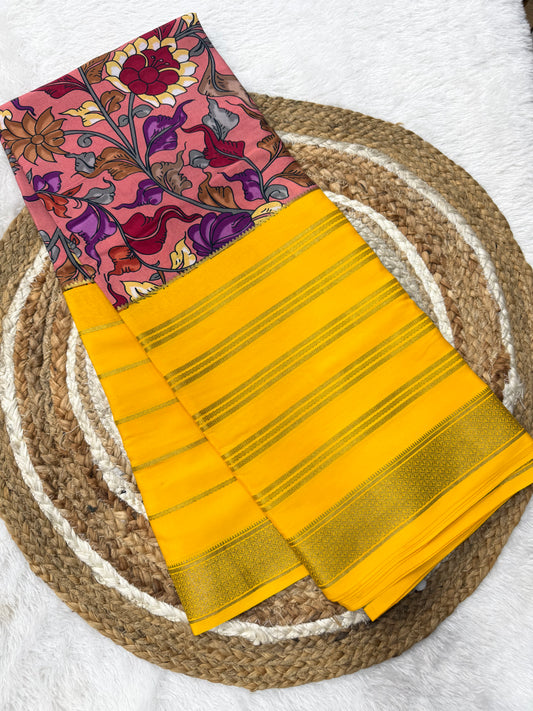 Printed Mysore silk saree