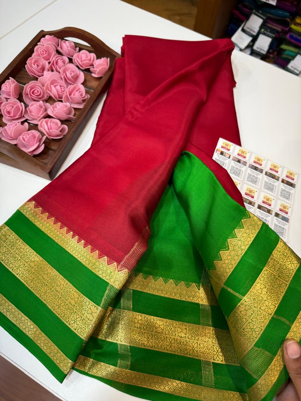 Mysore silk sarees light weight pattern