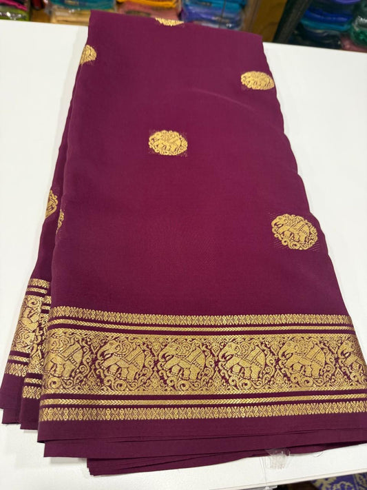 Pure zari Mysore silk saree elephant butta