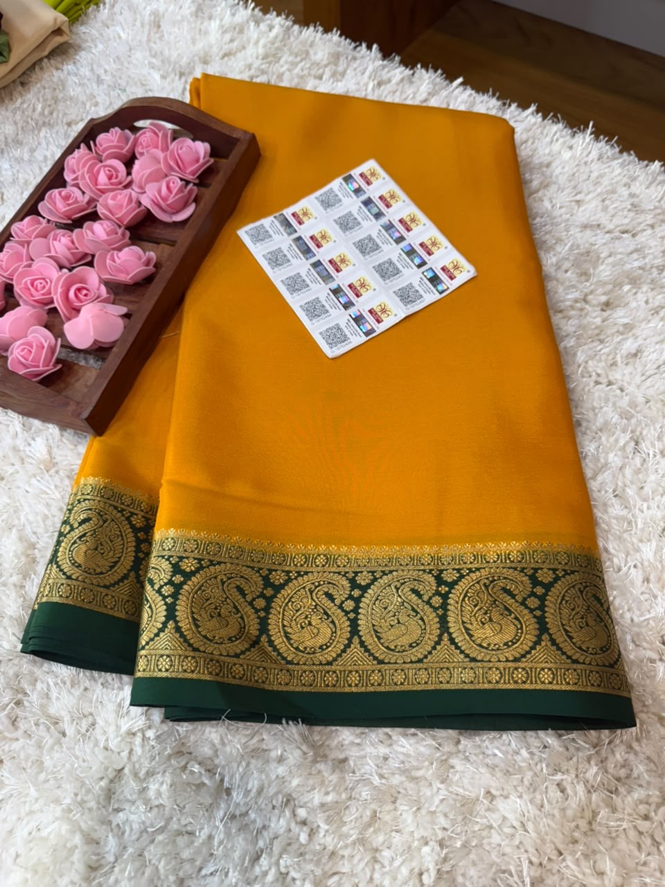 Mysore silk sarees contrast pattern