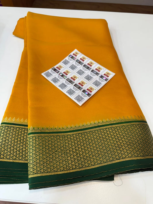 Mysore silk sarees contrast pattern