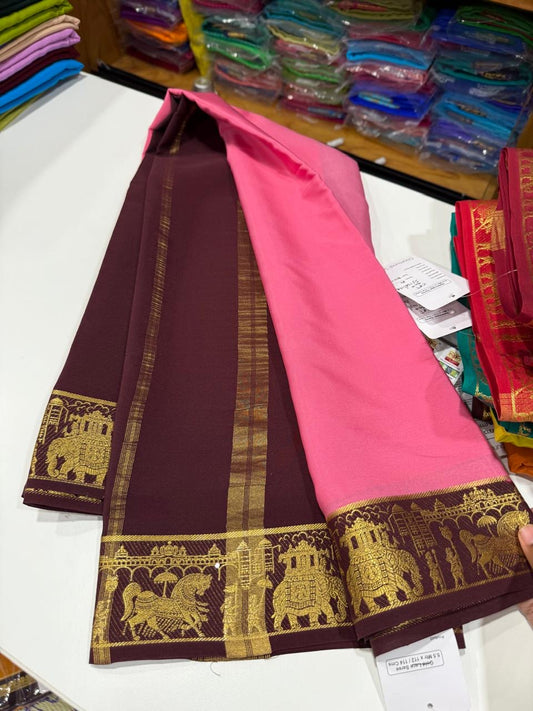 Mysore silk sarees golden lace pattern