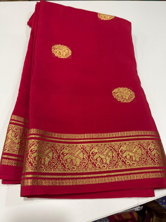 Pure zari Mysore silk sarees elephant butta