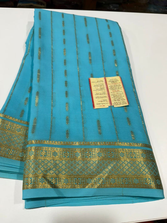 😍All over saree zari consumption with beautiful color combination 😍