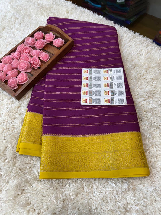 Mysore silk sarees contrast pattern