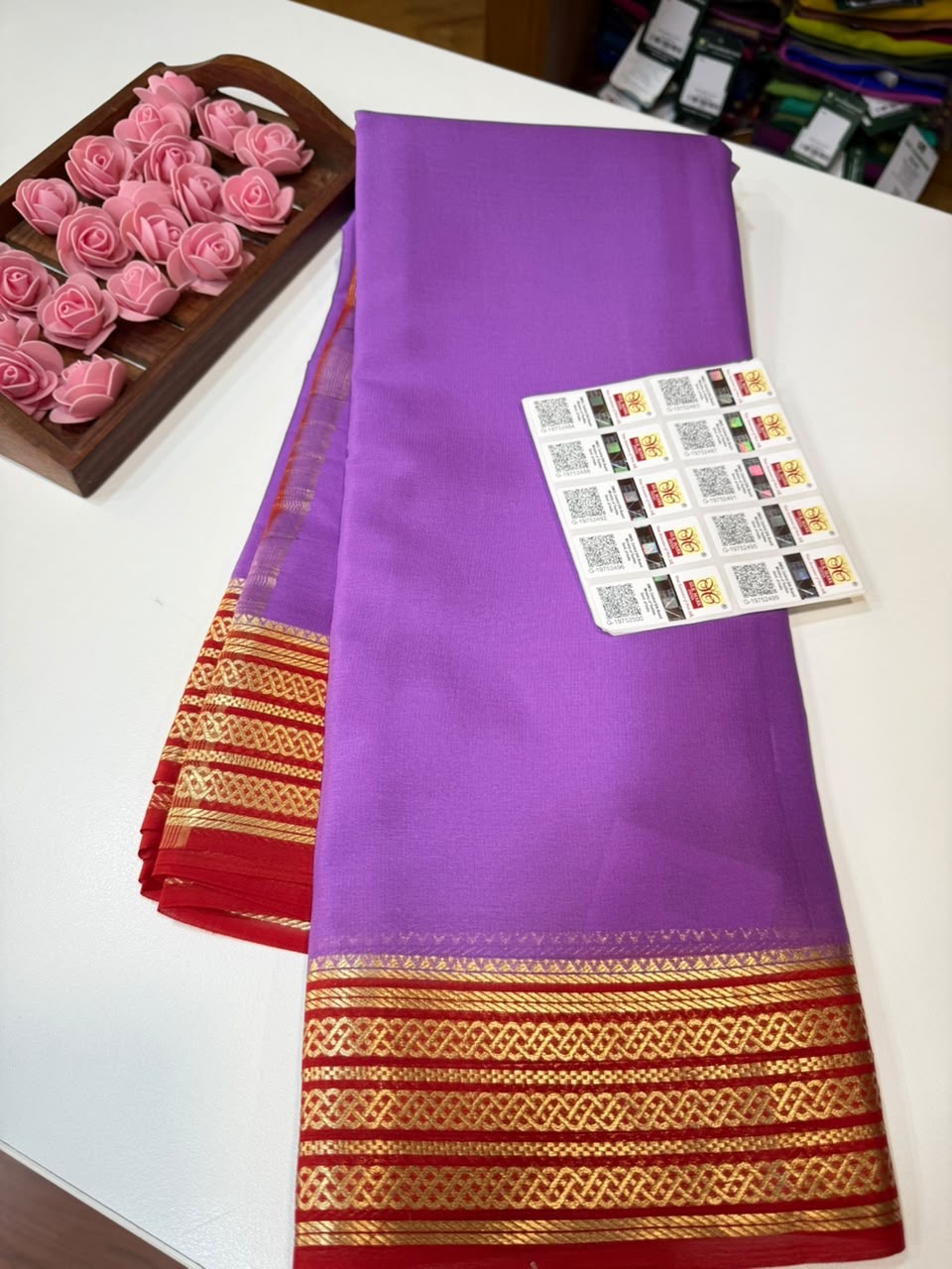 Mysore silk sarees light weight pattern