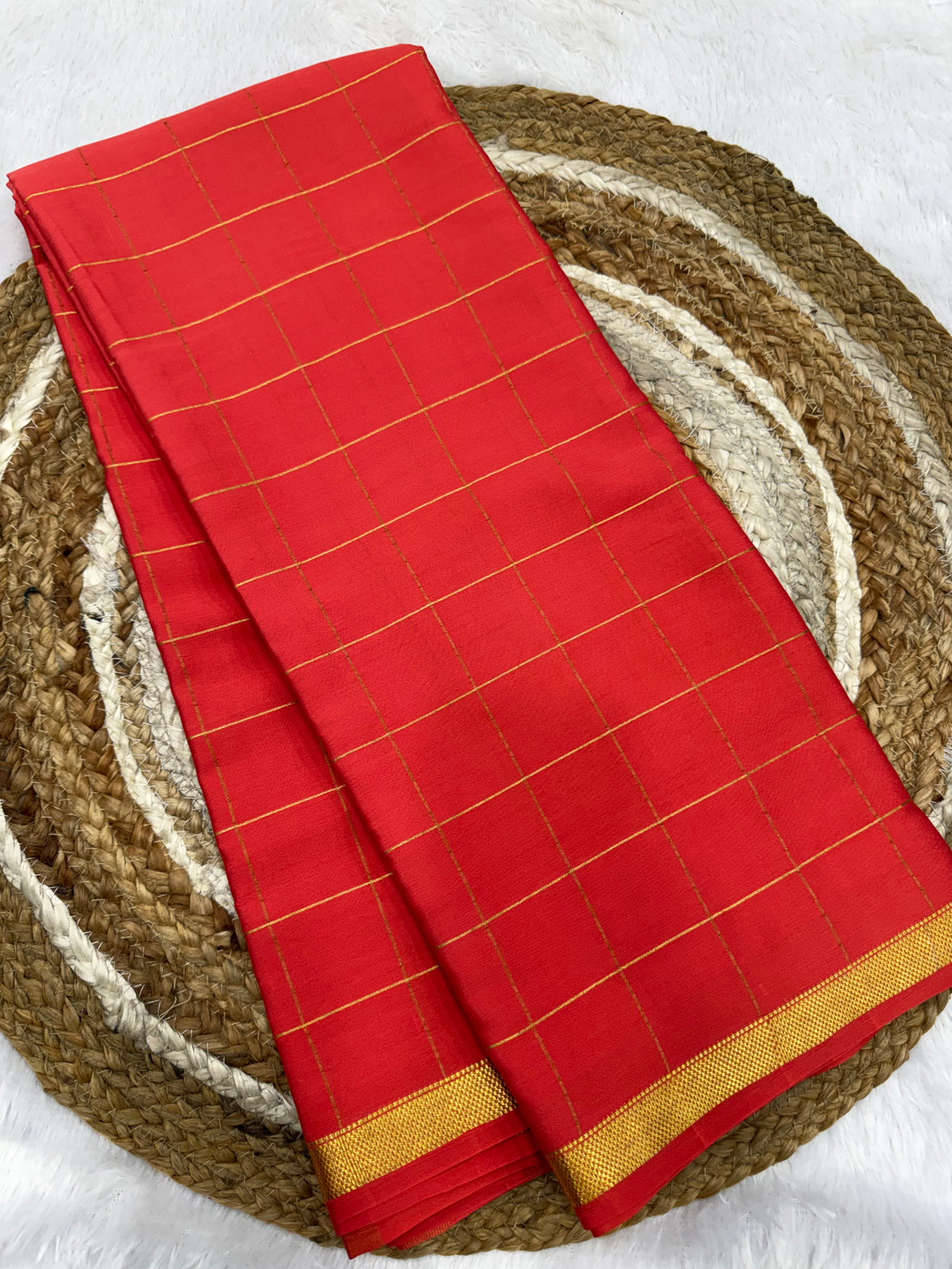 Mysore silk self checks