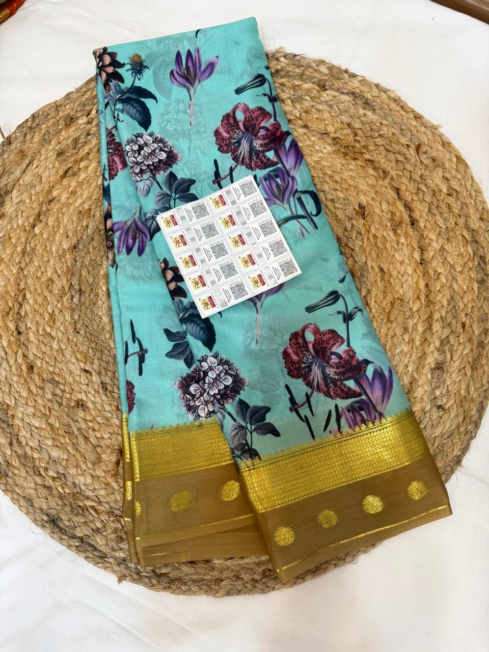 Mysore silk sarees light weight Digital pattern