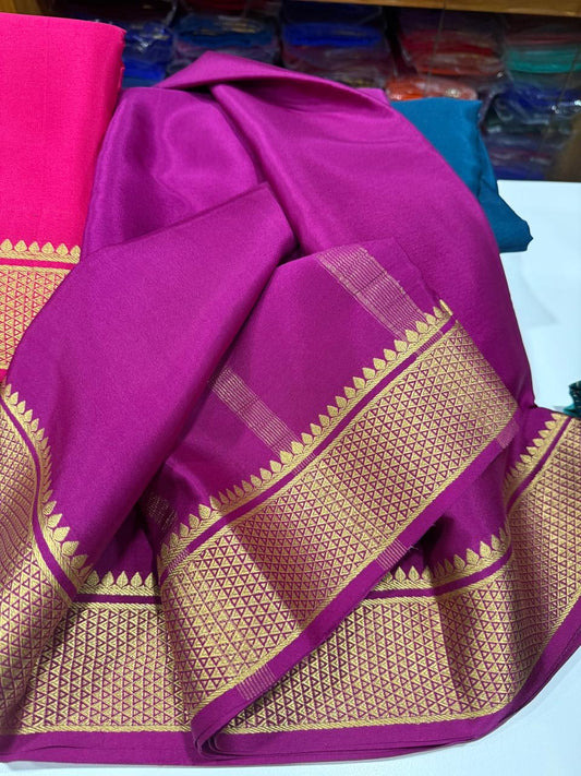 Mysore silk sarees self pattern
