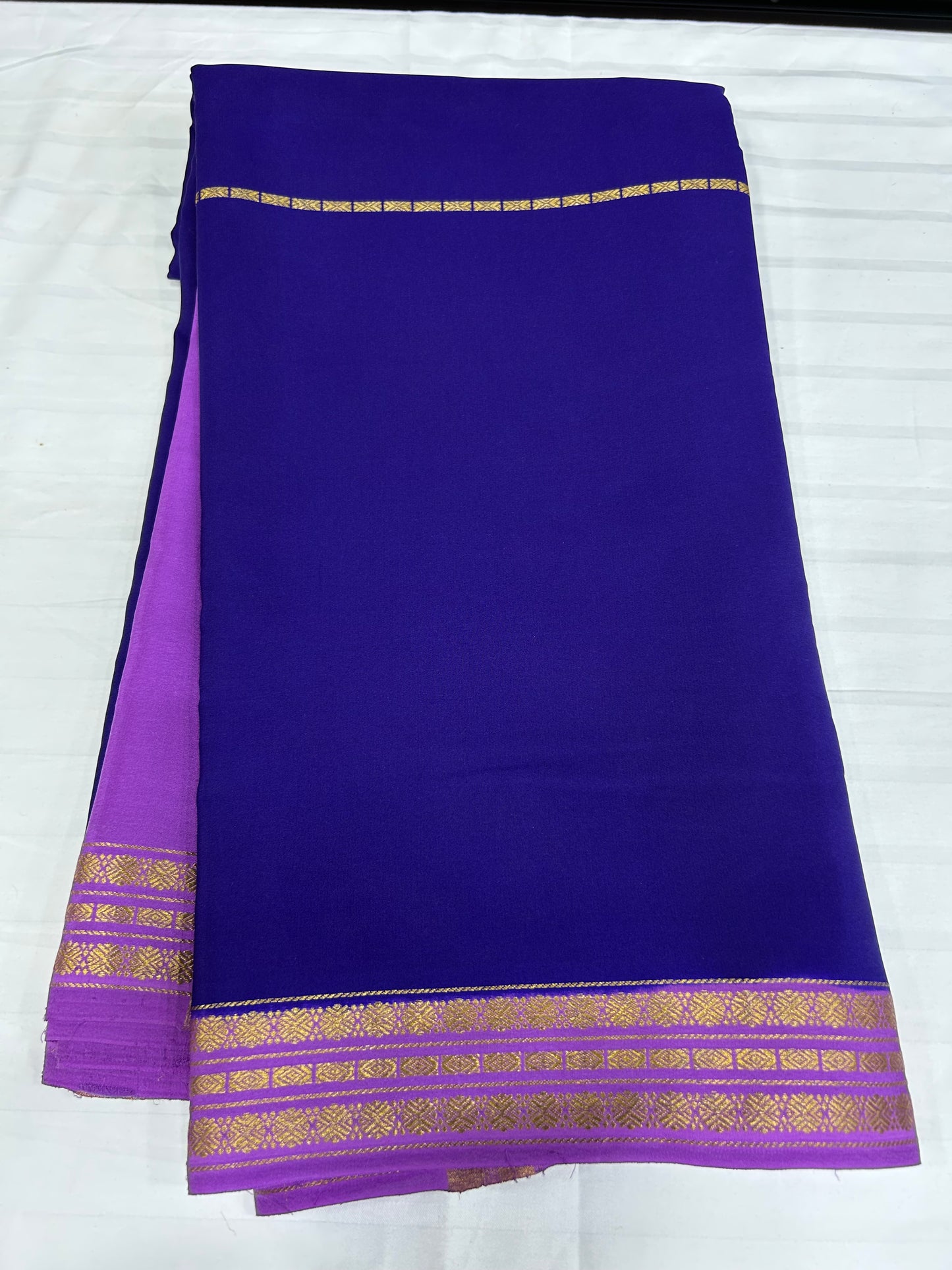 Gold lace Mysore silk saree