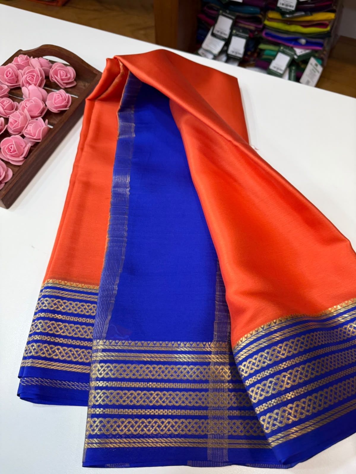 Mysore silk sarees light weight pattern