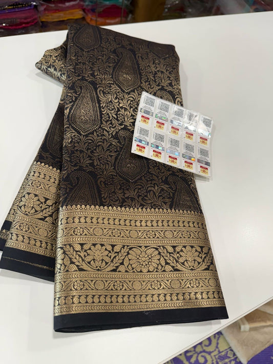 Beautiful Silk brocade fabric with zari weaving