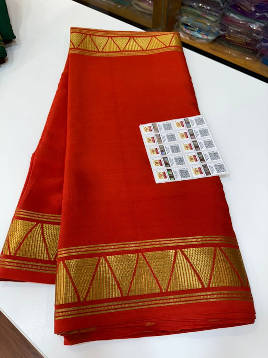 Mysore silk sarees half and half pattern