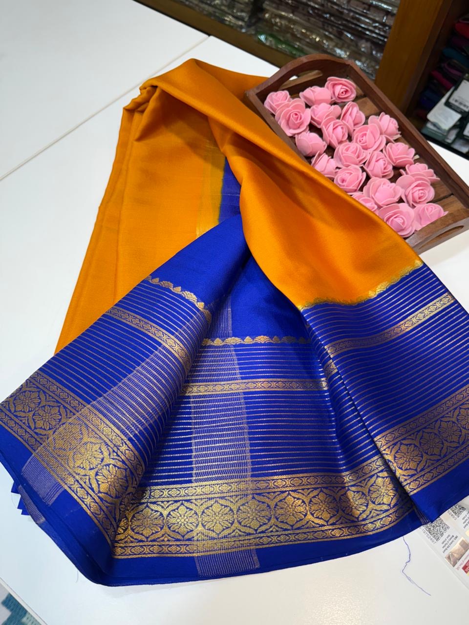 Mysore silk sarees light weight pattern