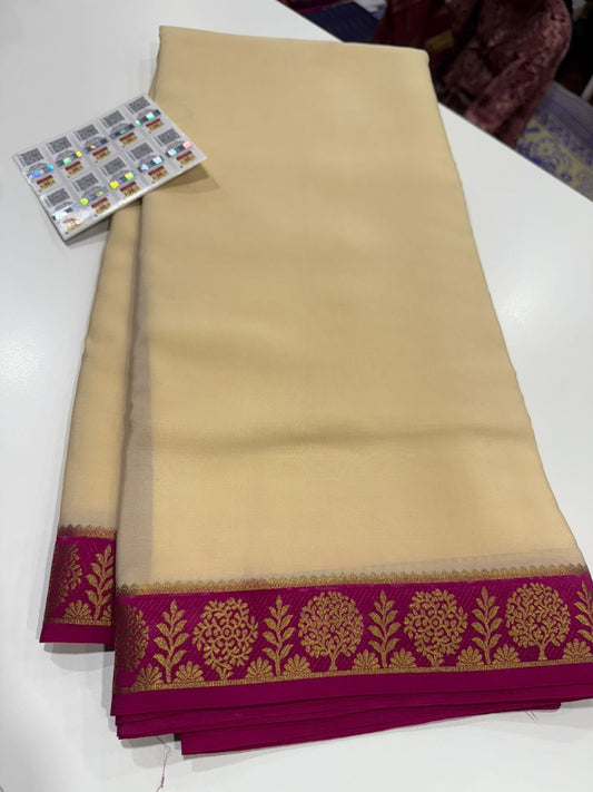Gold lace Mysore silk Saress