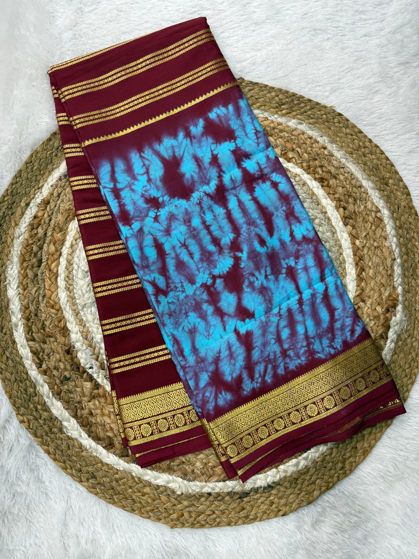 Printed Mysore silk saree