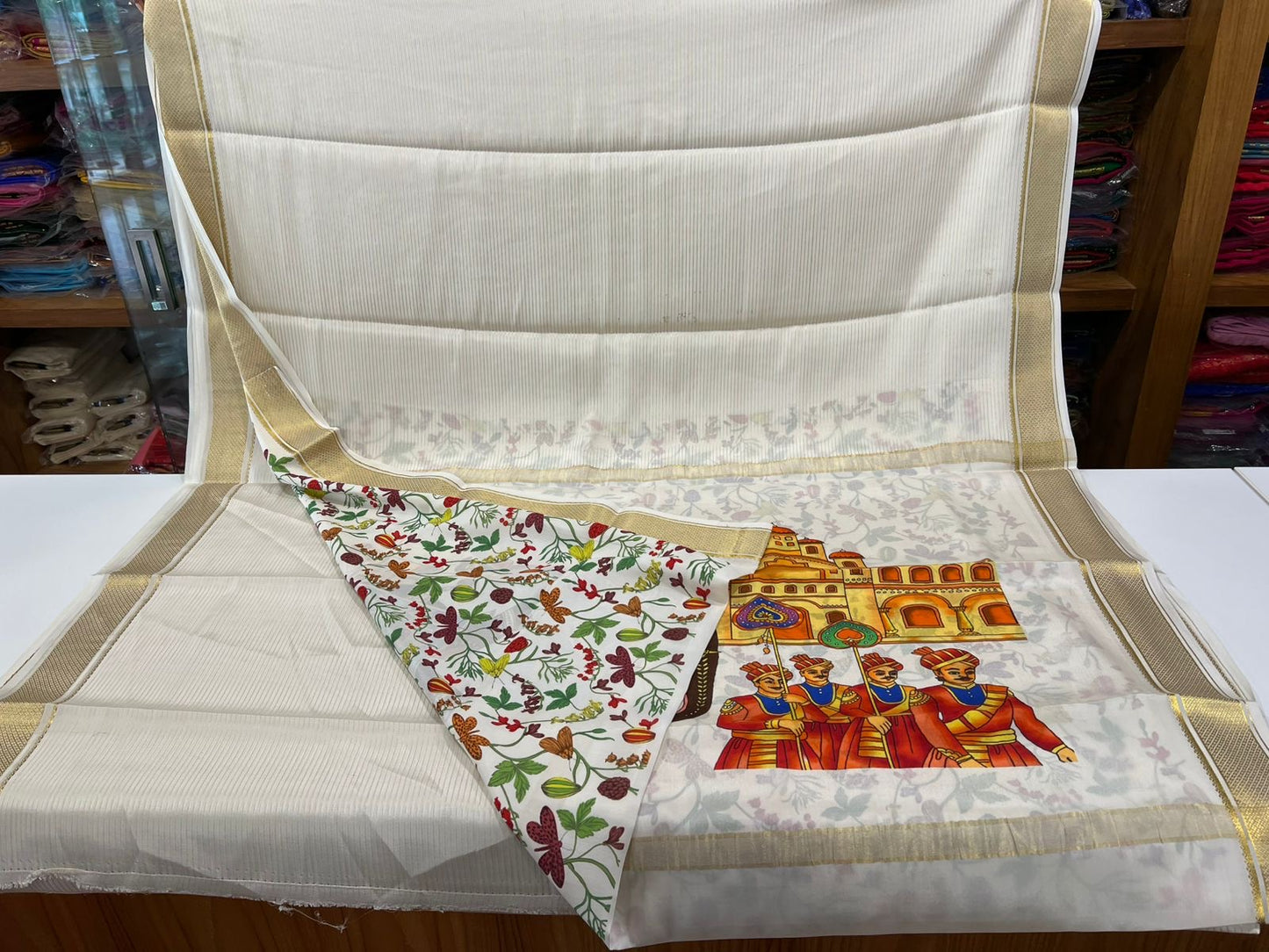Pen kalamkari Mysore silks Saress