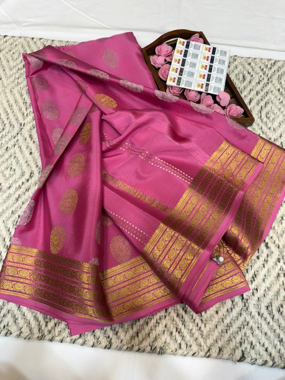 Mysore silk sarees Butta pattern