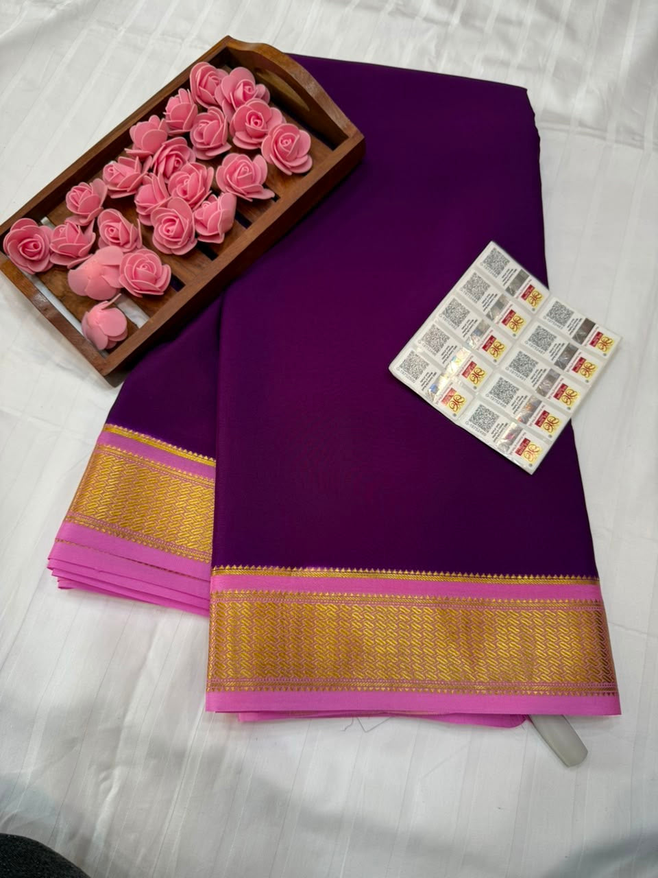 Mysore silk sarees contrast pattern