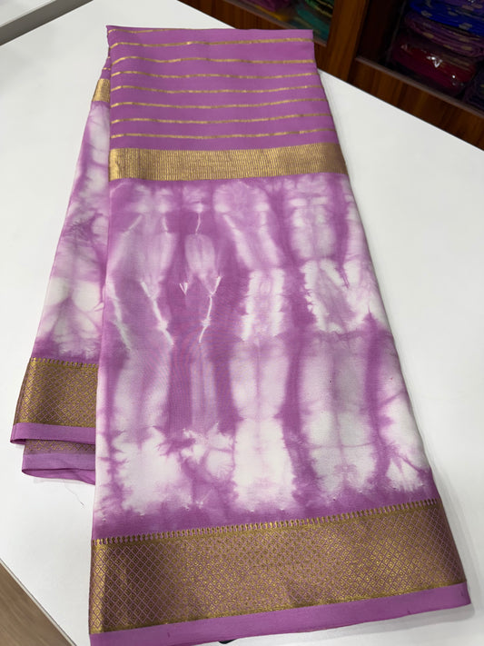 2D Shibori Pattern Mysore Silk Sarees