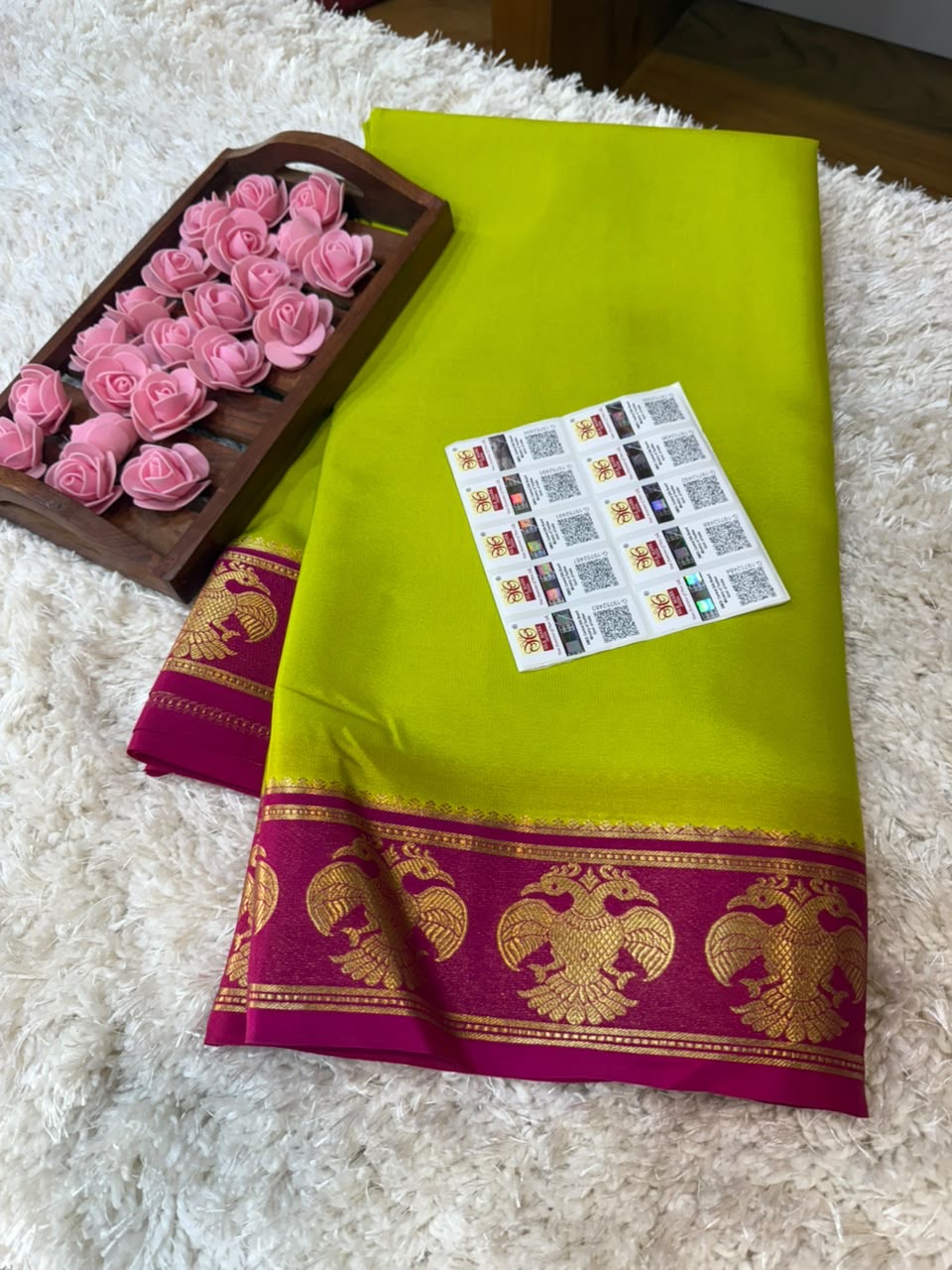 Mysore silk sarees contrast pattern