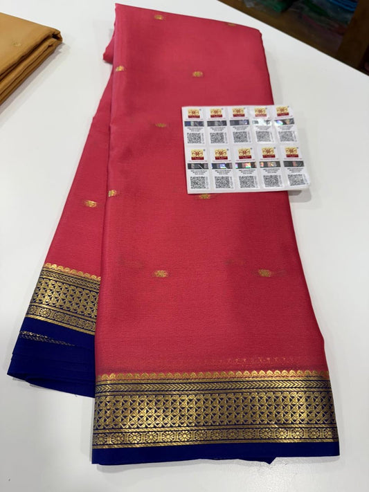 Mysore silk saree light weight pattern