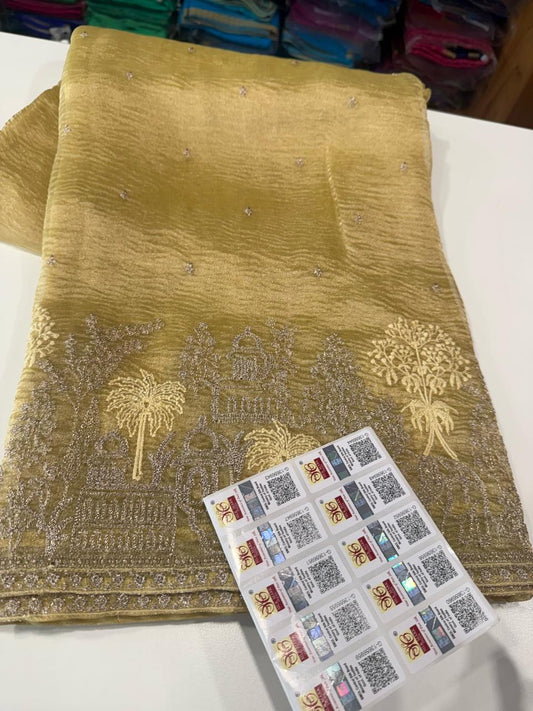 Pure tissue organza sarees
