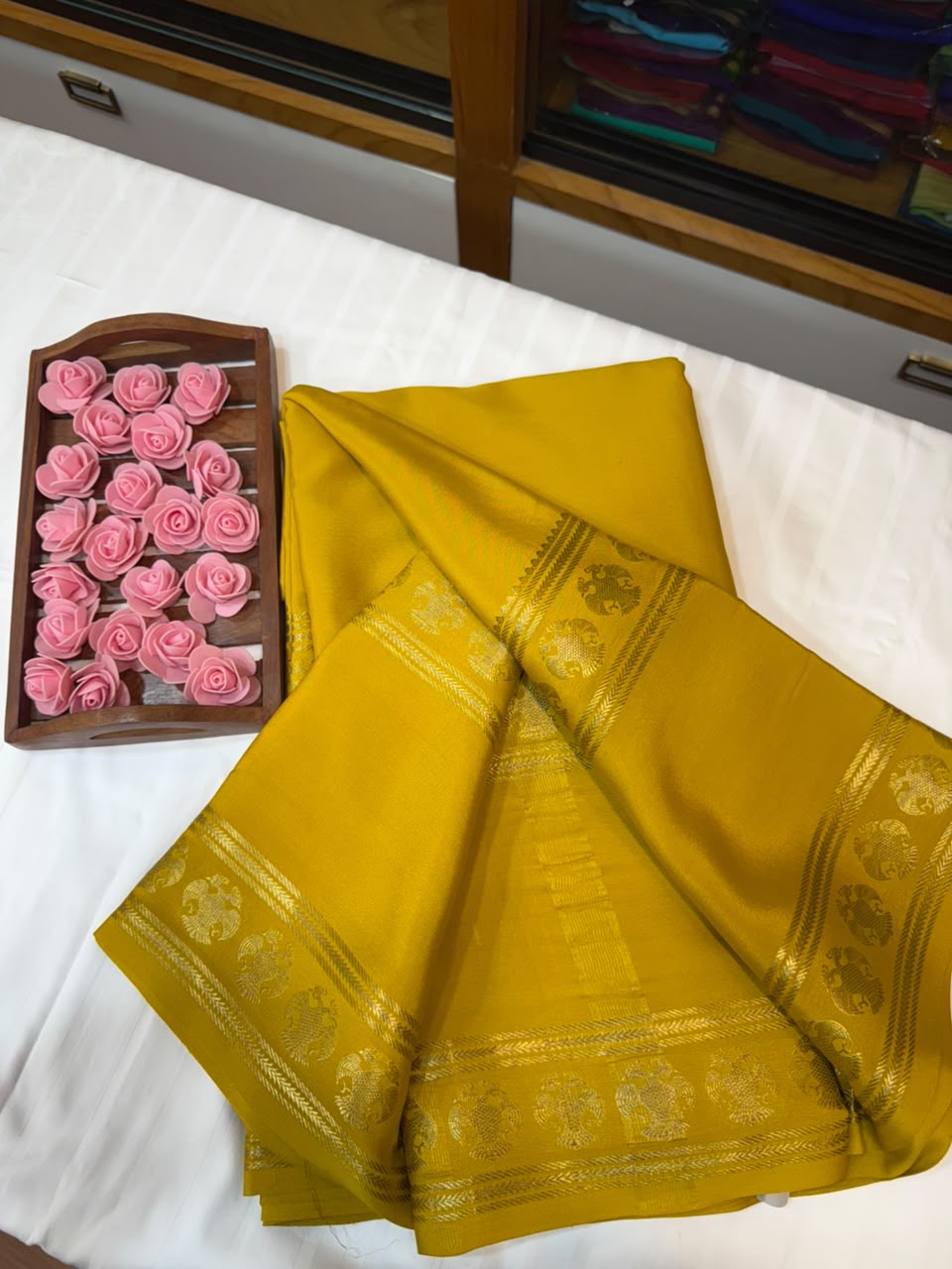 Mysore silk sarees self pattern