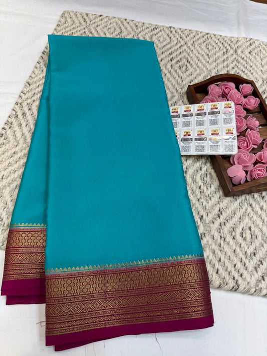Mysore silk sarees contrast pattern
