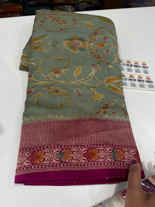 Pure Banarasi moonga silk sarees