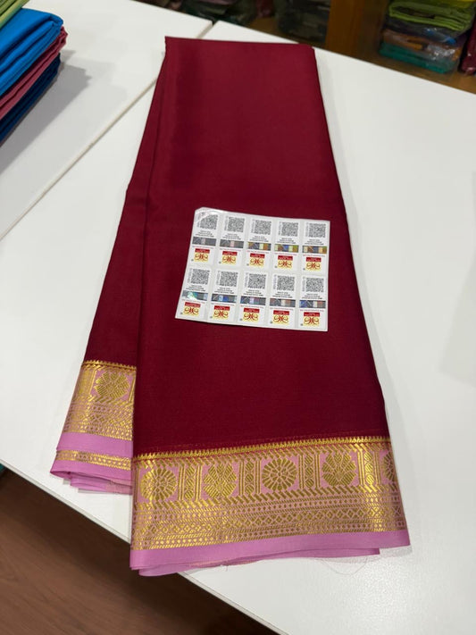 Mysore silk sarees light weight pattern