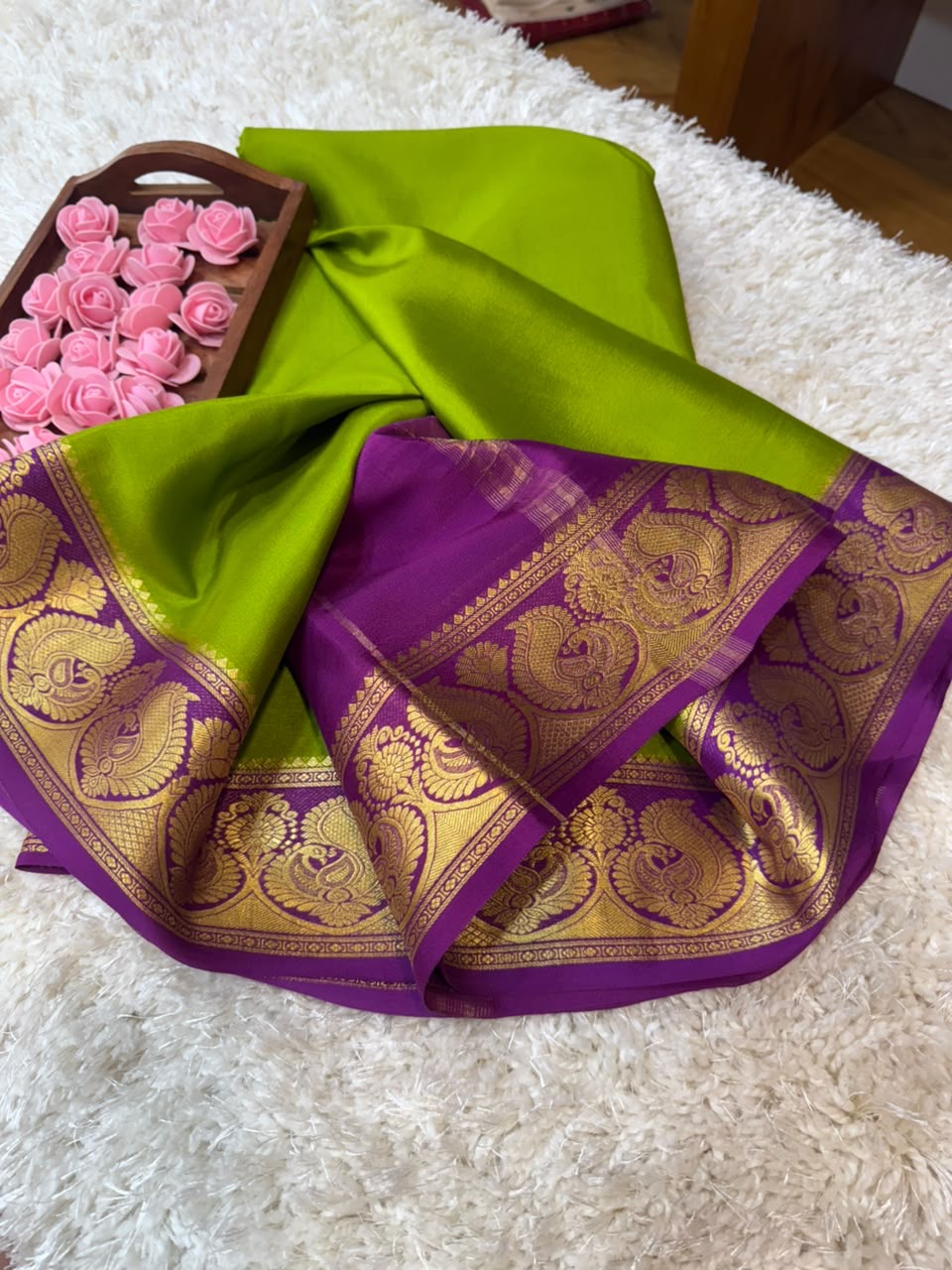 Mysore silk sarees contrast pattern