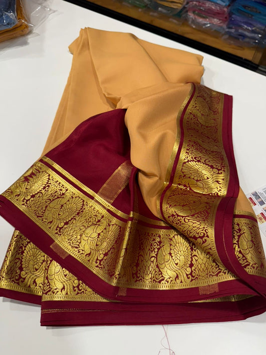 Mysore silk saree contrast pattern