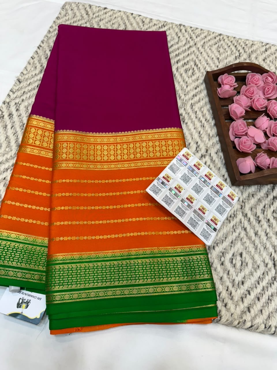 Mysore silk sarees 3D pattern