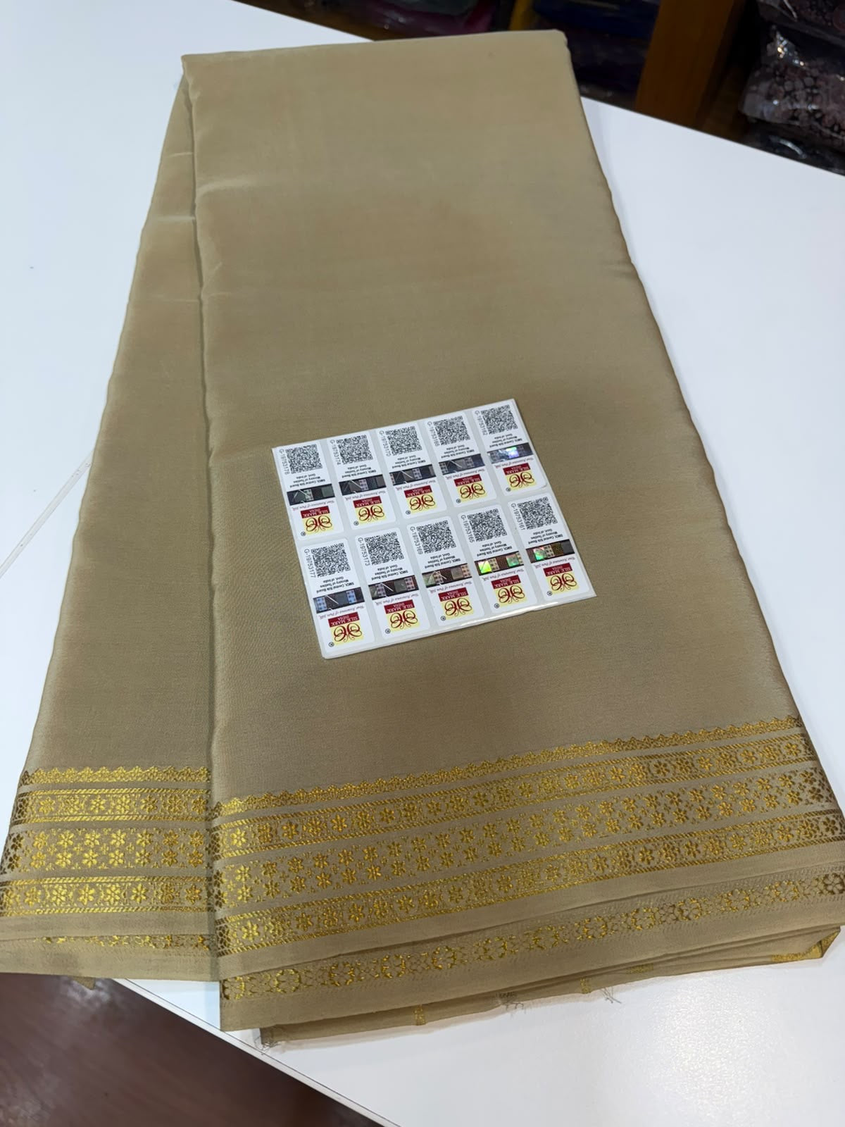 Mysore silk sarees gold lace pattern
