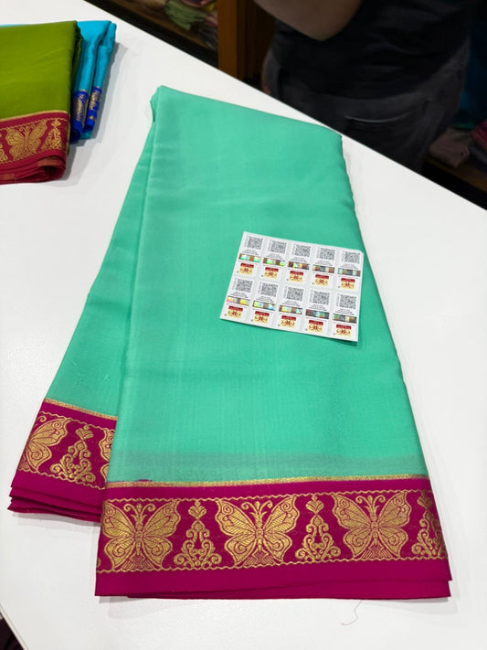 Contrast border Mysore Silks Saress