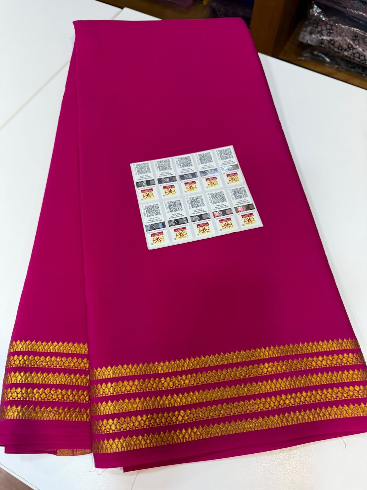 Mysore silk sarees gold lace pattern