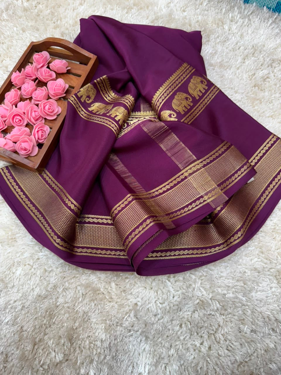 Mysore silk sarees self pattern