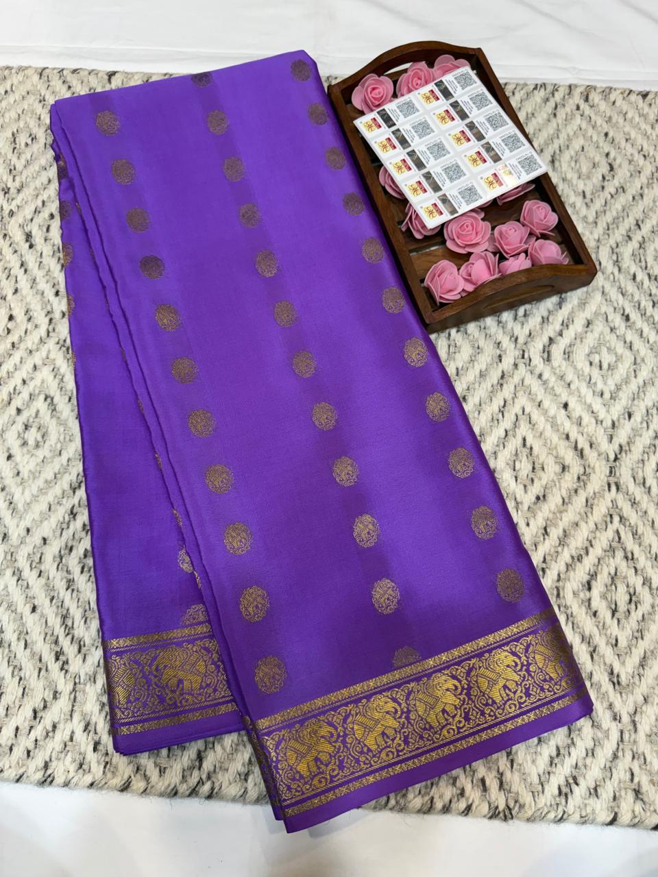 Mysore silk sarees Butta pattern