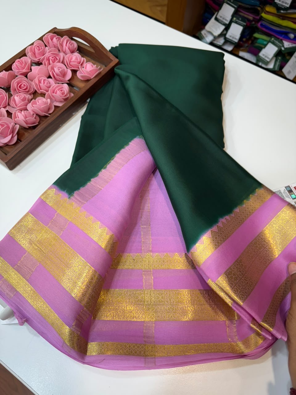 Mysore silk sarees light weight pattern