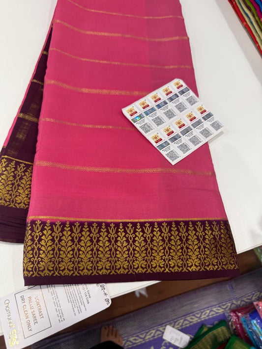 ❤️Traditional border in gold lace Zari Mysore silk sarees  ❤️