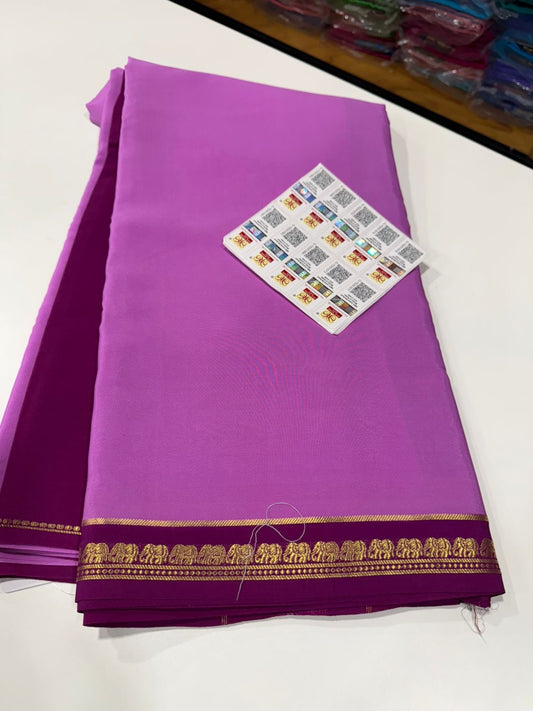 Pure Zari elephant contrast border
