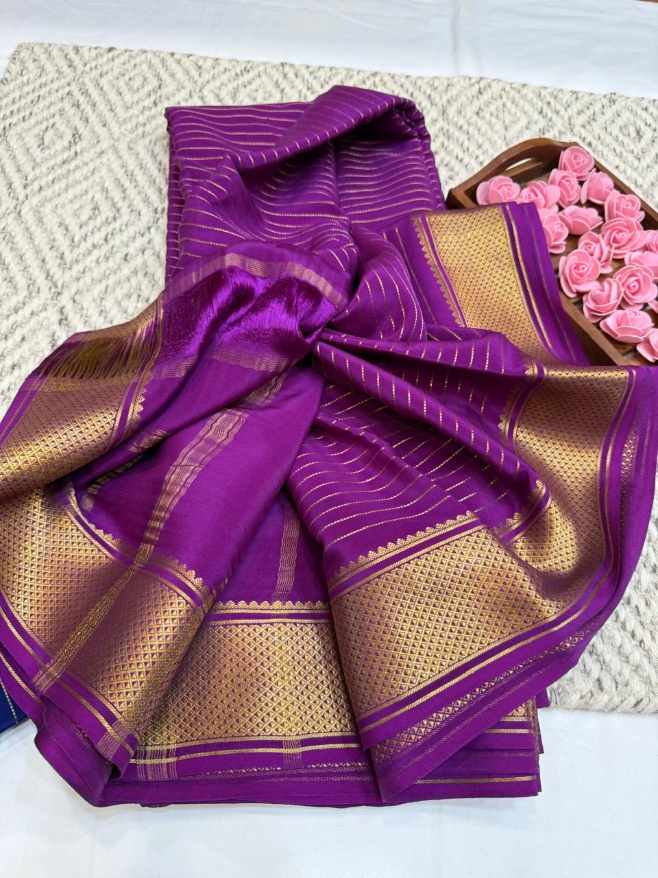 Mysore silk sarees self pattern