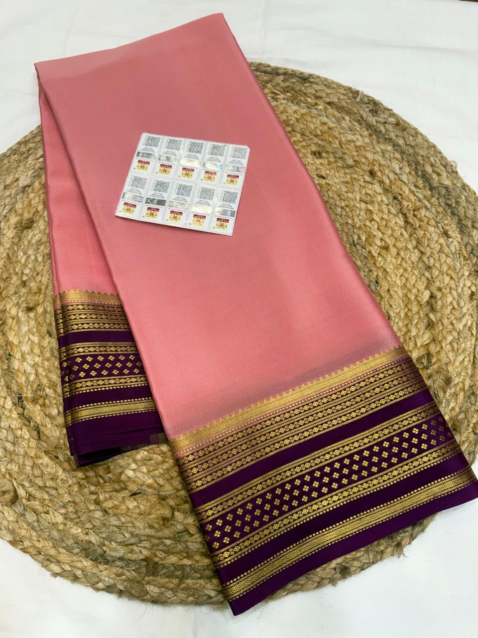 Mysore silk sarees contrast pattern