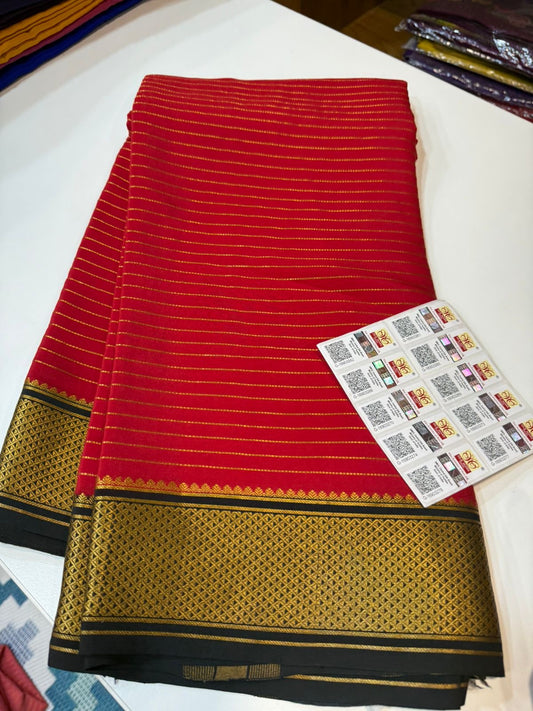 Mysore silk sarees contrast pattern