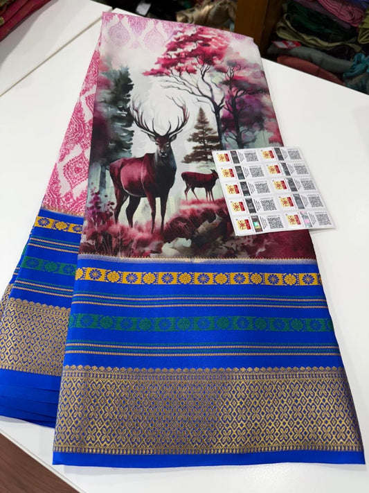 😍Digital print mysore silk sarees 😍