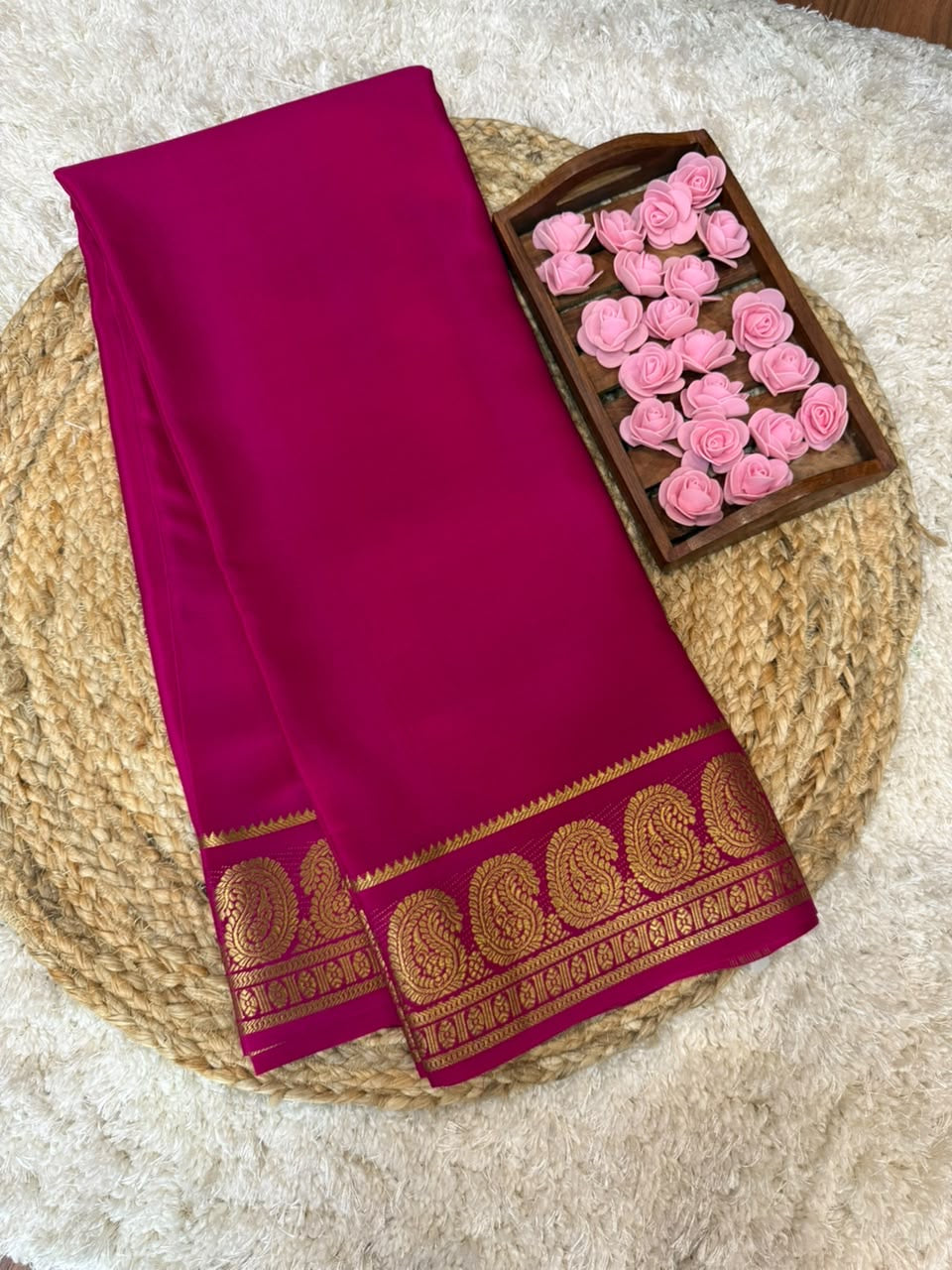 Mysore silk sarees self pattern