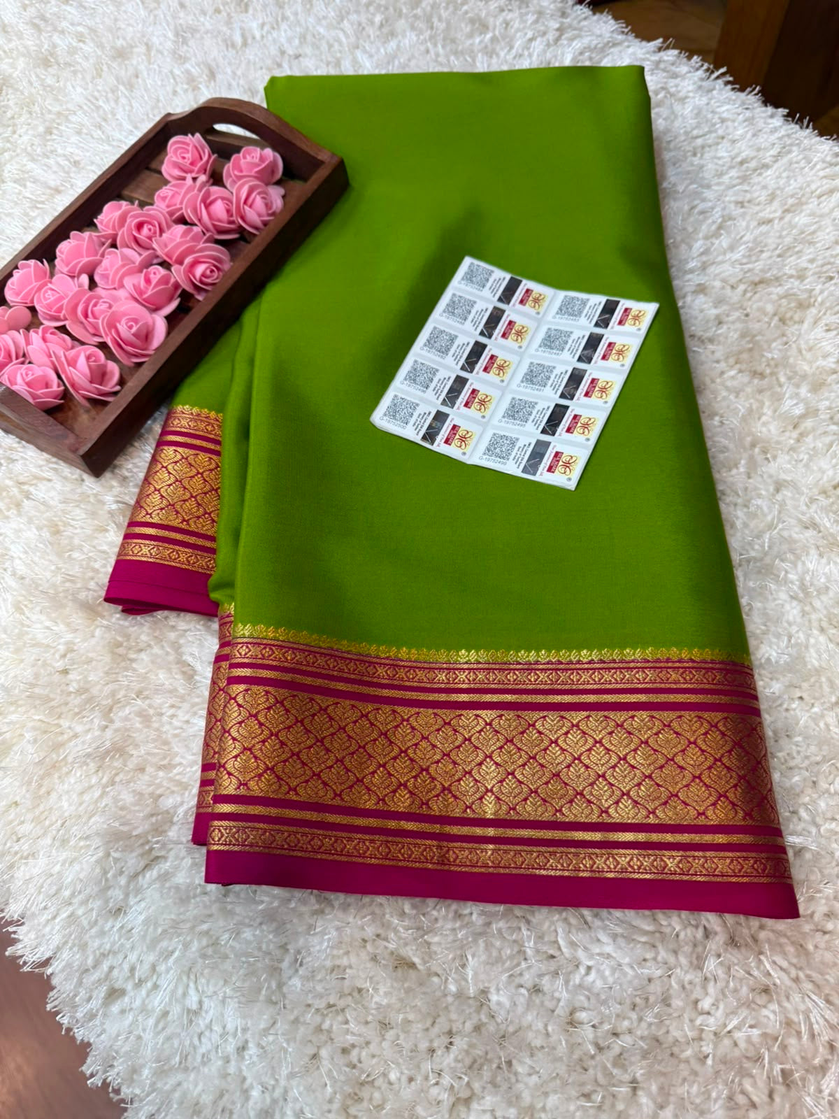 Mysore silk sarees contrast pattern