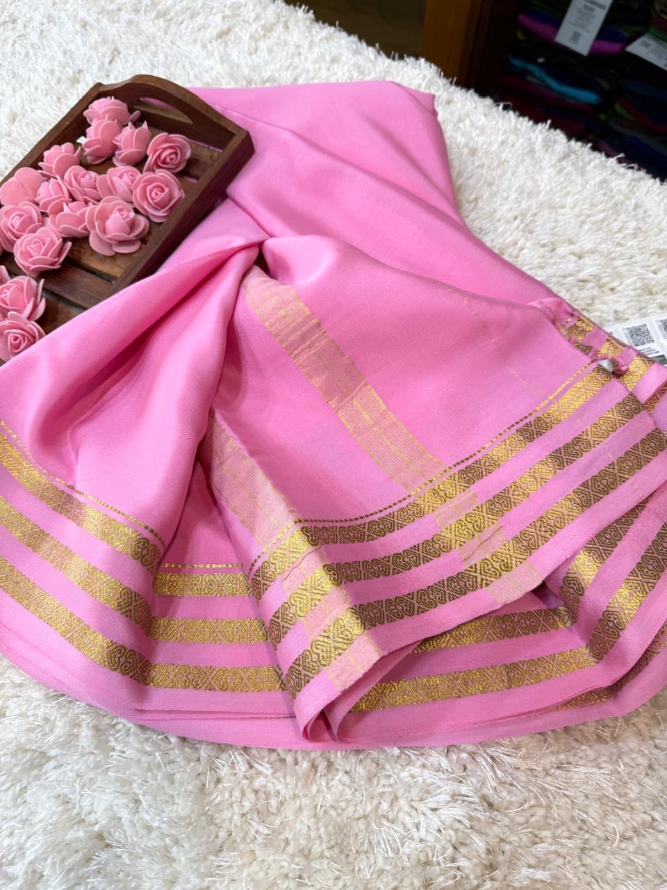 Mysore silk sarees self pattern