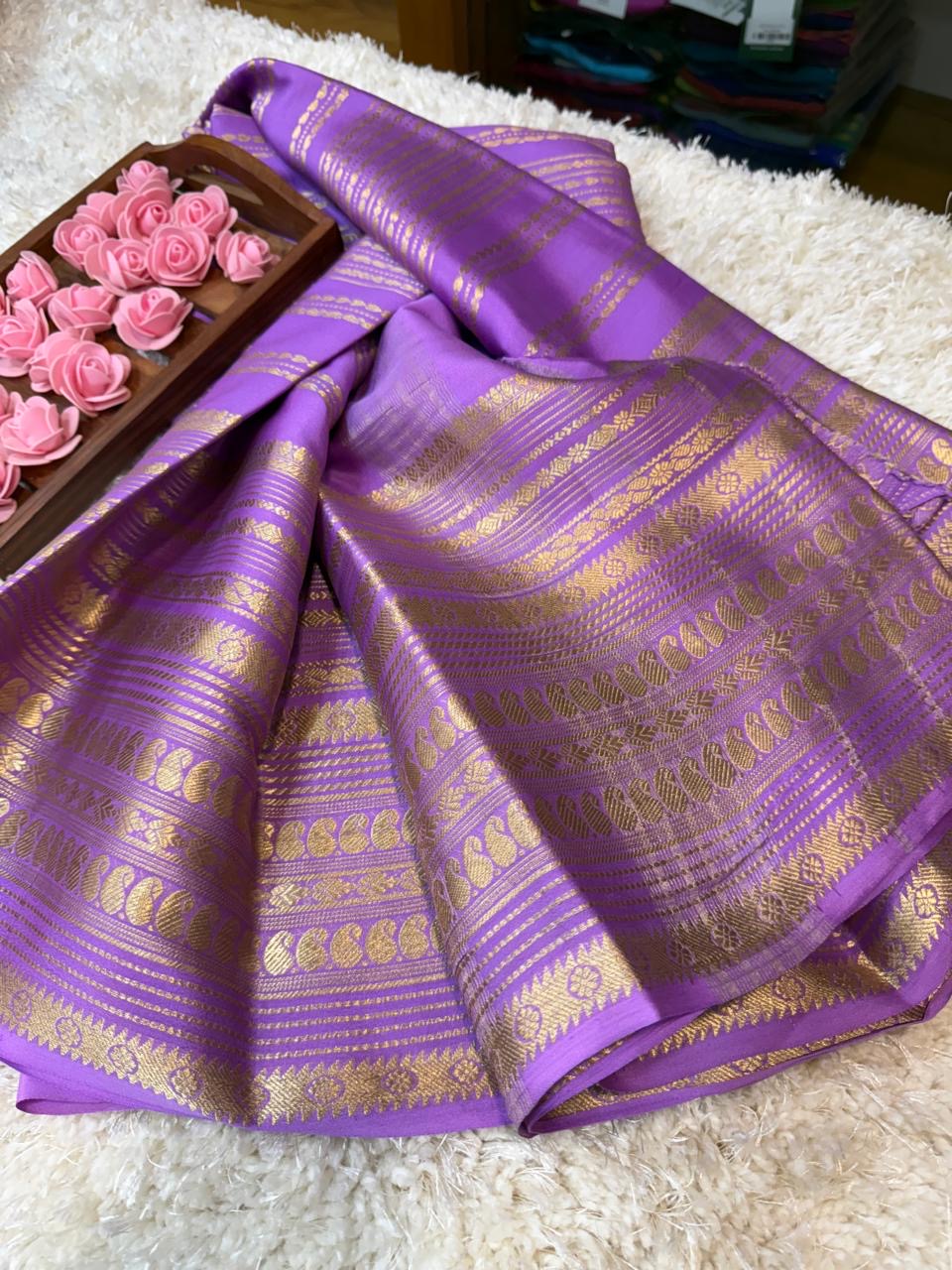 Mysore silk sarees self pattern